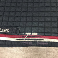 Quilt Dressage Saddle Pad, tabs *gc/fair, clean, faded, rubs, tears, pills, threads
