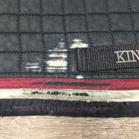 Quilt Dressage Saddle Pad, tabs *gc/fair, clean, faded, rubs, tears, pills, threads
