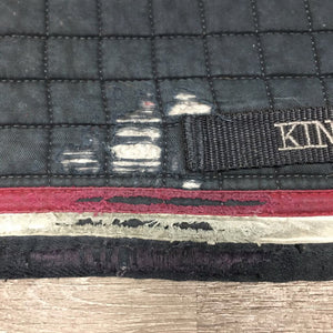 Quilt Dressage Saddle Pad, tabs *gc/fair, clean, faded, rubs, tears, pills, threads
