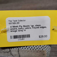 4 Mesh Fly Boots *gc, clean, stains, hairy velcro, frayed edges, snags
