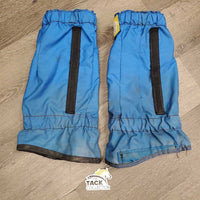 2 Nylon Mud Fever Boots, velcro, snaps, fleece tops *gc, dirty, stains, repaired, discolored, older?, rubs, snags
