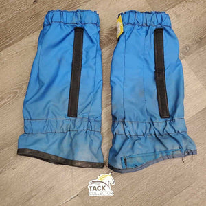 2 Nylon Mud Fever Boots, velcro, snaps, fleece tops *gc, dirty, stains, repaired, discolored, older?, rubs, snags
