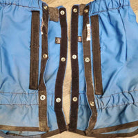 2 Nylon Mud Fever Boots, velcro, snaps, fleece tops *gc, dirty, stains, repaired, discolored, older?, rubs, snags
