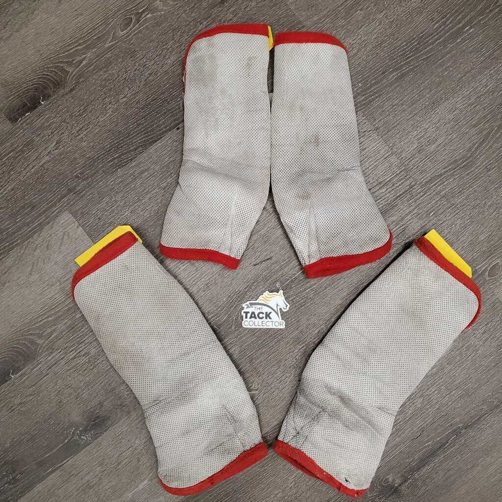 4 Mesh Fly Boots *gc, clean, stains, hairy velcro, frayed edges, snags, thin binding