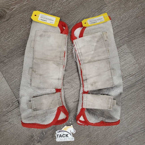4 Mesh Fly Boots *gc, clean, stains, hairy velcro, frayed edges, snags, thin binding