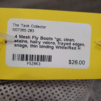 4 Mesh Fly Boots *gc, clean, stains, hairy velcro, frayed edges, snags, thin binding