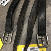 Pr Nylon Lined Thick Soft Stirrup Leathers *gc, mnr dirty, thin edges, dents, rubs & pulled hole threads
