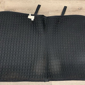 Quilt Dressage Saddle Pad, 1x piping *gc, mnr dirt, rubs, threads, hair, snags