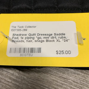 Quilt Dressage Saddle Pad, 1x piping *gc, mnr dirt, rubs, threads, hair, snags