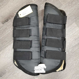 Front & Hind Shipping Boots, Fleece Bottoma *fair, dirty, holey, older, rubs, frayed edges
