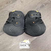 Pr Hind Boots, tabs *gc, clean, faded, scrapes, hairy, marker *lining: v.hairy, residue, dirt