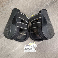 Pr Hind Boots, tabs *gc, clean, faded, scrapes, hairy, marker *lining: v.hairy, residue, dirt
