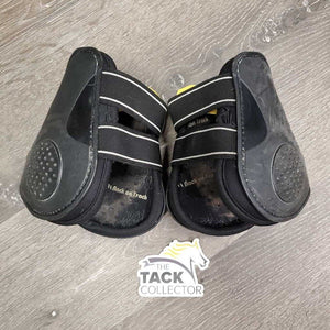 Pr Hind Boots, tabs *gc, clean, faded, scrapes, hairy, marker *lining: v.hairy, residue, dirt