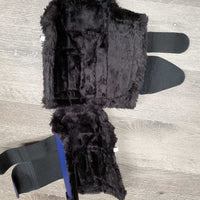 Pr Closed Front Boots, Fleece Lined, velcro *xc/like new, clean, v.mnr hair
