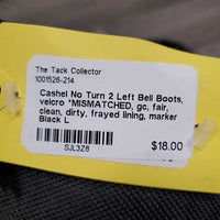 No Turn 2 Left Bell Boots, velcro *MISMATCHED, gc, fair, clean, dirty, frayed lining, marker

