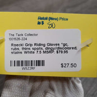 Grip Riding Gloves *gc, rubs, thins spots, dingy/discolored, stains
