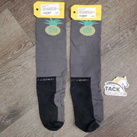 Pr Tall Socks "Pineapples" *gc, faded, mnr pills, rubs & snags
