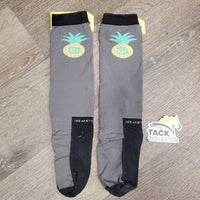 Pr Tall Socks "Pineapples" *gc, faded, mnr pills, rubs & snags