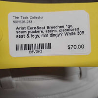 EuroSeat Breeches *gc, seam puckers, stains, discolored seat & legs, mnr dingy?