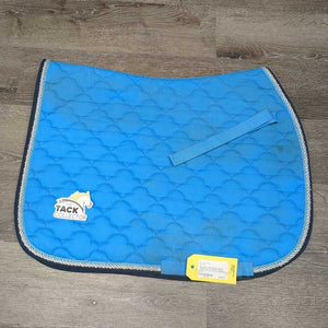 Quilt Jumper Saddle Pad, 2x piping, tabs *gc, stains, mnr tear, dirt, hair