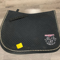 Quilt Jumper Saddle Pad, 1x piping, embroidery "Sportsmanship Award" *vgc, dirt, hair