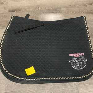 Quilt Jumper Saddle Pad, 1x piping, embroidery "Sportsmanship Award" *vgc, dirt, hair