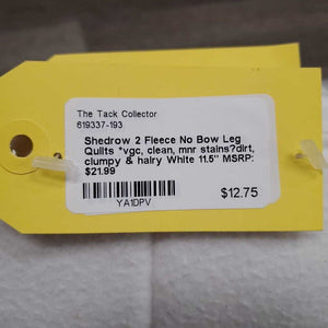 2 Fleece No Bow Leg Quilts *vgc, clean, mnr stains?dirt, clumpy & hairy