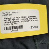 Full Seat Sticky Breeches, Pull On *gc/fair, undone seat seam, peeled stickies, seam rubs & frays
