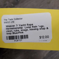 Yacht Rope Horsemanship Loop Rein *vgc, clean, rubs, snags, missing snap & loop
