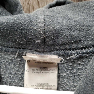 Hvy Sweatshirt Hoodie "Get Over It" *gc, pilly, rubs, clumpy/rough inside lining