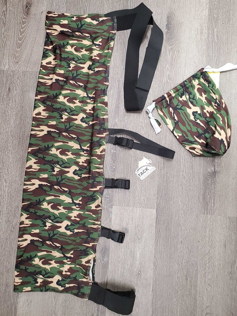 Lycra Neck/Mane Cover, velcro, Bag *vgc/gc, clean, stretched elastic, fuzzy, dirty elastic, rubs, pills & hair