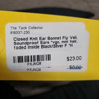 Closed Knit Ear Bonnet Fly Veil, Soundproof Ears *vgc, mnr hair, faded inside
