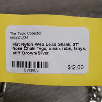 Flat Nylon Web Lead Shank, 31" Nose Chain *vgc, clean, rubs, frays, stiff
