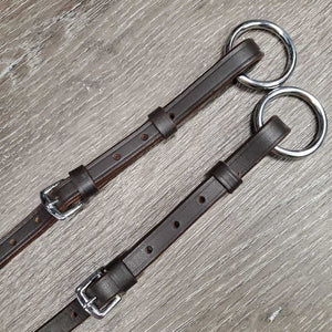 2 Piece Adjustable Leather Running Martingale Attachment, snaps *xc/like new