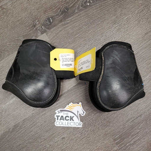 Pr Hind Boots, velcro *gc, clean, faded, scrapes, rubs, residue, hair, 1 squished, pills