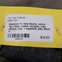 Pr Hind Boots, velcro *gc, clean, faded, scrapes, rubs, residue, hair, 1 squished, pills
