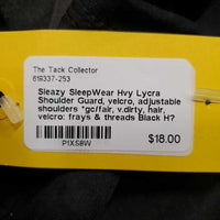 Hvy Lycra Shoulder Guard, velcro, adjustable shoulders *gc/fair, v.dirty, hair, velcro: frays & threads
