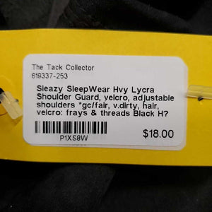 Hvy Lycra Shoulder Guard, velcro, adjustable shoulders *gc/fair, v.dirty, hair, velcro: frays & threads