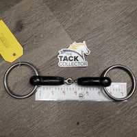 Locking Thick Rubber Loose Ring Snaffle Bit *fair, clean, chewed, lg rip/hole, residue, slices/cracks
