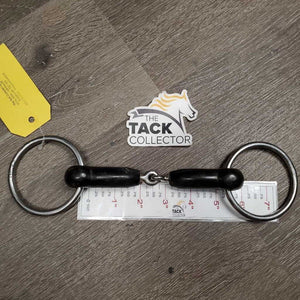 Locking Thick Rubber Loose Ring Snaffle Bit *fair, clean, chewed, lg rip/hole, residue, slices/cracks