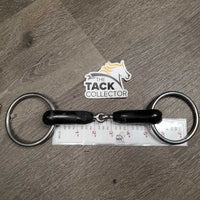 Locking Thick Rubber Loose Ring Snaffle Bit *fair, clean, chewed, lg rip/hole, residue, slices/cracks
