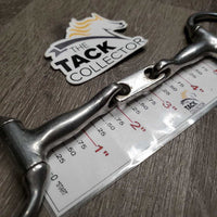 Thin French Link Eggbutt Bradoon Bit, center bar *gc, older, scuffs, residue, loose joints, clean, scars
