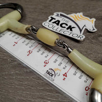 French Link Eggbutt Bit, Center Roller Lozenge *gc/fair, clean, chewed, split & sharp edge
