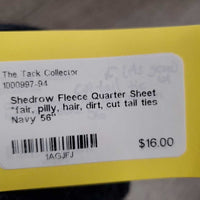 Fleece Quarter Sheet *fair, pilly, hair, dirt, cut tail ties
