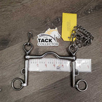 Thin Low Port Weymouth Bit, Sliding Cheeks, Chain *xc, clean, mnr scuffs, stains?residue
