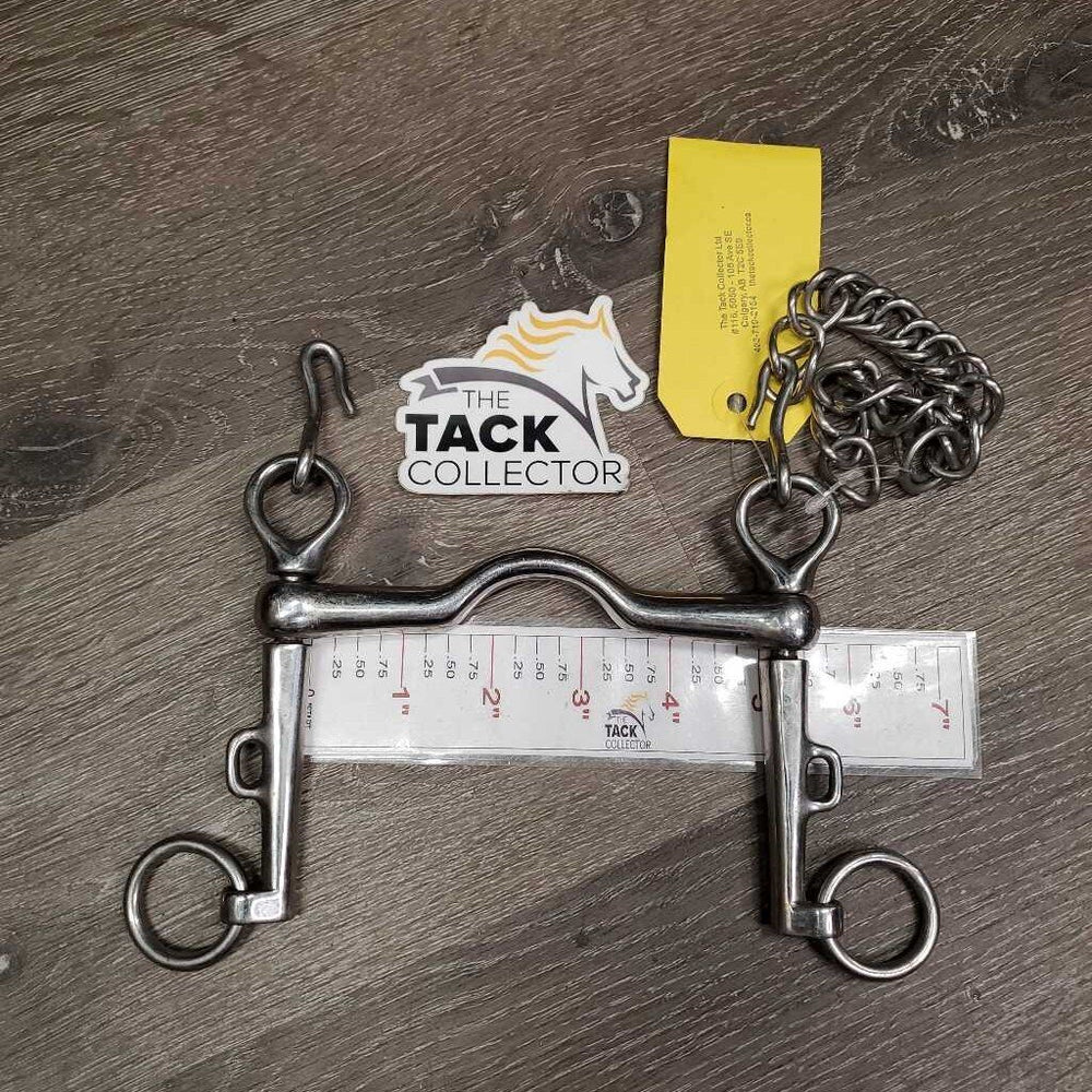 Thin Low Port Weymouth Bit, Sliding Cheeks, Chain *xc, clean, mnr scuffs, stains?residue