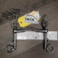 Thin Low Port Weymouth Bit, Sliding Cheeks, Chain *xc, clean, mnr scuffs, stains?residue
