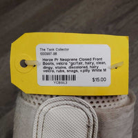 Pr Neoprene Closed Front Boots, velcro *gc/fair, hairy, clean, dingy, stains, discolored, hairy velcro, rubs, snags, v.pilly
