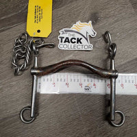 Tongue Relief Low?Med Port Fixed Weymouth Bit, chain *gc/vgc, clean, rust, stains, residue
