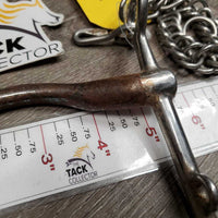 Tongue Relief Low?Med Port Fixed Weymouth Bit, chain *gc/vgc, clean, rust, stains, residue
